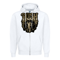 White Rush grey Zipper Hoodie - linhVisuals