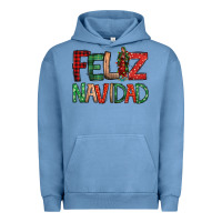 Pigment Pebble Blue Feliz Navidad our lady of Guadalupe Christmas Urban Hoodie - Jasminsmagicworld