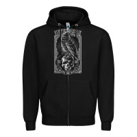 Black edgar allen poe the raven nevermore t shirt Zipper Hoodie - linhVisuals