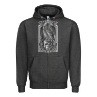 Charcoal Heather edgar allen poe the raven nevermore t shirt Zipper Hoodie - linhVisuals