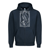 Navy edgar allen poe the raven nevermore t shirt Zipper Hoodie - linhVisuals