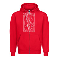 Red edgar allen poe the raven nevermore t shirt Zipper Hoodie - linhVisuals