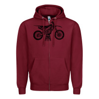 Burgundy YZ450F Eli Tomac Motorcycles Zipper Hoodie - linhVisuals