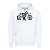 White YZ450F Eli Tomac Motorcycles Zipper Hoodie - linhVisuals
