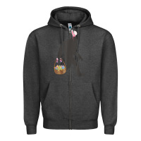 Charcoal Heather funny bigfoot easter design with easter basket and bigfoot t shirt Zipper Hoodie - linhVisuals