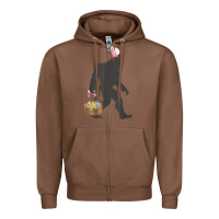 Chestnut funny bigfoot easter design with easter basket and bigfoot t shirt Zipper Hoodie - linhVisuals