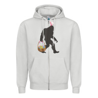 Dove Grey funny bigfoot easter design with easter basket and bigfoot t shirt Zipper Hoodie - linhVisuals