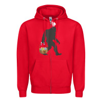 Red funny bigfoot easter design with easter basket and bigfoot t shirt Zipper Hoodie - linhVisuals