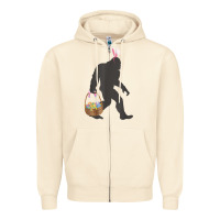 Sandshell funny bigfoot easter design with easter basket and bigfoot t shirt Zipper Hoodie - linhVisuals