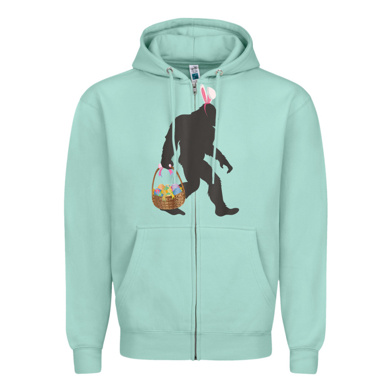 Funny Bigfoot Easter Design With Easter Basket And Bigfoot T Shirt Zipper Hoodie by linhVisuals | Teevron
