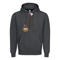 Smoke funny bigfoot easter design with easter basket and bigfoot t shirt Zipper Hoodie - linhVisuals