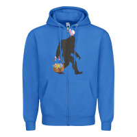 True Royal funny bigfoot easter design with easter basket and bigfoot t shirt Zipper Hoodie - linhVisuals