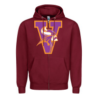 Burgundy missouri valley college vikings vectorized Zipper Hoodie - linhVisuals