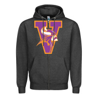 Charcoal Heather missouri valley college vikings vectorized Zipper Hoodie - linhVisuals
