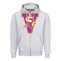 Heather Grey missouri valley college vikings vectorized Zipper Hoodie - linhVisuals