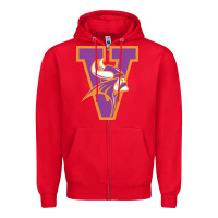 Red missouri valley college vikings vectorized Zipper Hoodie - linhVisuals