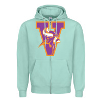 Seafoam missouri valley college vikings vectorized Zipper Hoodie - linhVisuals
