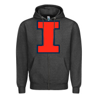 Charcoal Heather illinois fighting illini Zipper Hoodie - linhVisuals