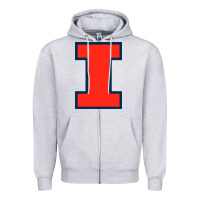 Heather Grey illinois fighting illini Zipper Hoodie - linhVisuals