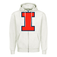 Oatmeal Heather illinois fighting illini Zipper Hoodie - linhVisuals