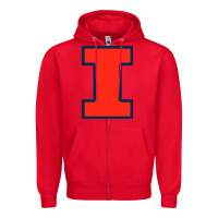 Red illinois fighting illini Zipper Hoodie - linhVisuals