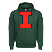 Sports Green illinois fighting illini Zipper Hoodie - linhVisuals