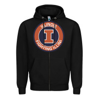 Black illinois fighting illini Zipper Hoodie - linhVisuals