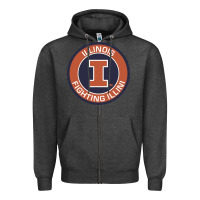 Charcoal Heather illinois fighting illini Zipper Hoodie - linhVisuals