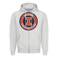 Dove Grey illinois fighting illini Zipper Hoodie - linhVisuals