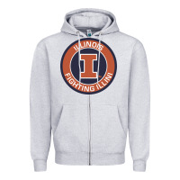 Heather Grey illinois fighting illini Zipper Hoodie - linhVisuals