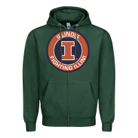Sports Green illinois fighting illini Zipper Hoodie - linhVisuals