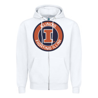 White illinois fighting illini Zipper Hoodie - linhVisuals