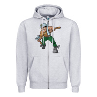 Heather Grey montana technological university orediggers vectorized Zipper Hoodie - linhVisuals