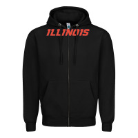 Black illinois fighting illini Zipper Hoodie - linhVisuals