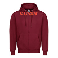 Burgundy illinois fighting illini Zipper Hoodie - linhVisuals