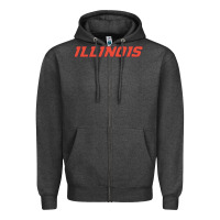 Charcoal Heather illinois fighting illini Zipper Hoodie - linhVisuals