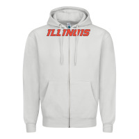 Dove Grey illinois fighting illini Zipper Hoodie - linhVisuals