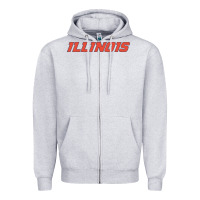 Heather Grey illinois fighting illini Zipper Hoodie - linhVisuals