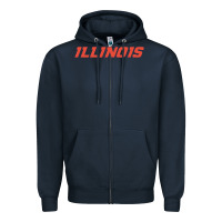 Navy illinois fighting illini Zipper Hoodie - linhVisuals
