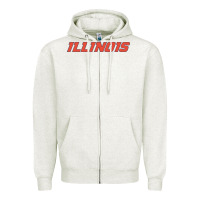 Oatmeal Heather illinois fighting illini Zipper Hoodie - linhVisuals