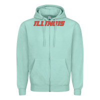 Seafoam illinois fighting illini Zipper Hoodie - linhVisuals