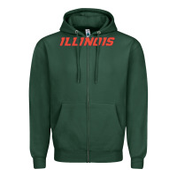 Sports Green illinois fighting illini Zipper Hoodie - linhVisuals
