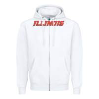White illinois fighting illini Zipper Hoodie - linhVisuals