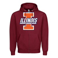 Burgundy illinois fighting illini Zipper Hoodie - linhVisuals