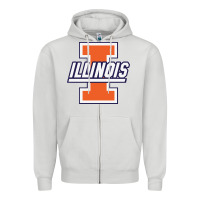 Dove Grey illinois fighting illini Zipper Hoodie - linhVisuals