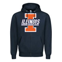 Navy illinois fighting illini Zipper Hoodie - linhVisuals