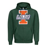 Sports Green illinois fighting illini Zipper Hoodie - linhVisuals