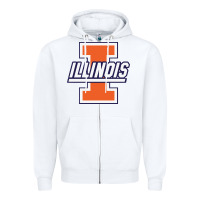 White illinois fighting illini Zipper Hoodie - linhVisuals