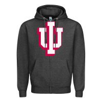 Charcoal Heather indiana hoosiers Zipper Hoodie - linhVisuals