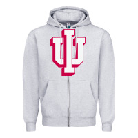 Heather Grey indiana hoosiers Zipper Hoodie - linhVisuals